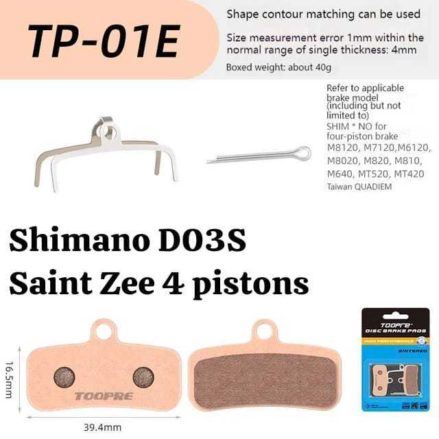 Foto Toopre Brakepad Kampas Pengganti Shimano Sintered Metallic Saint Zee XTR XT SLX Deore TRP Tektro 4 Piston D03S