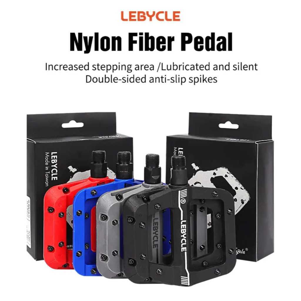 Foto Lebycle Pedal Flat Tapak Lebar Anti Slip Double bearing Nylon fiber untuk XC AM enduro