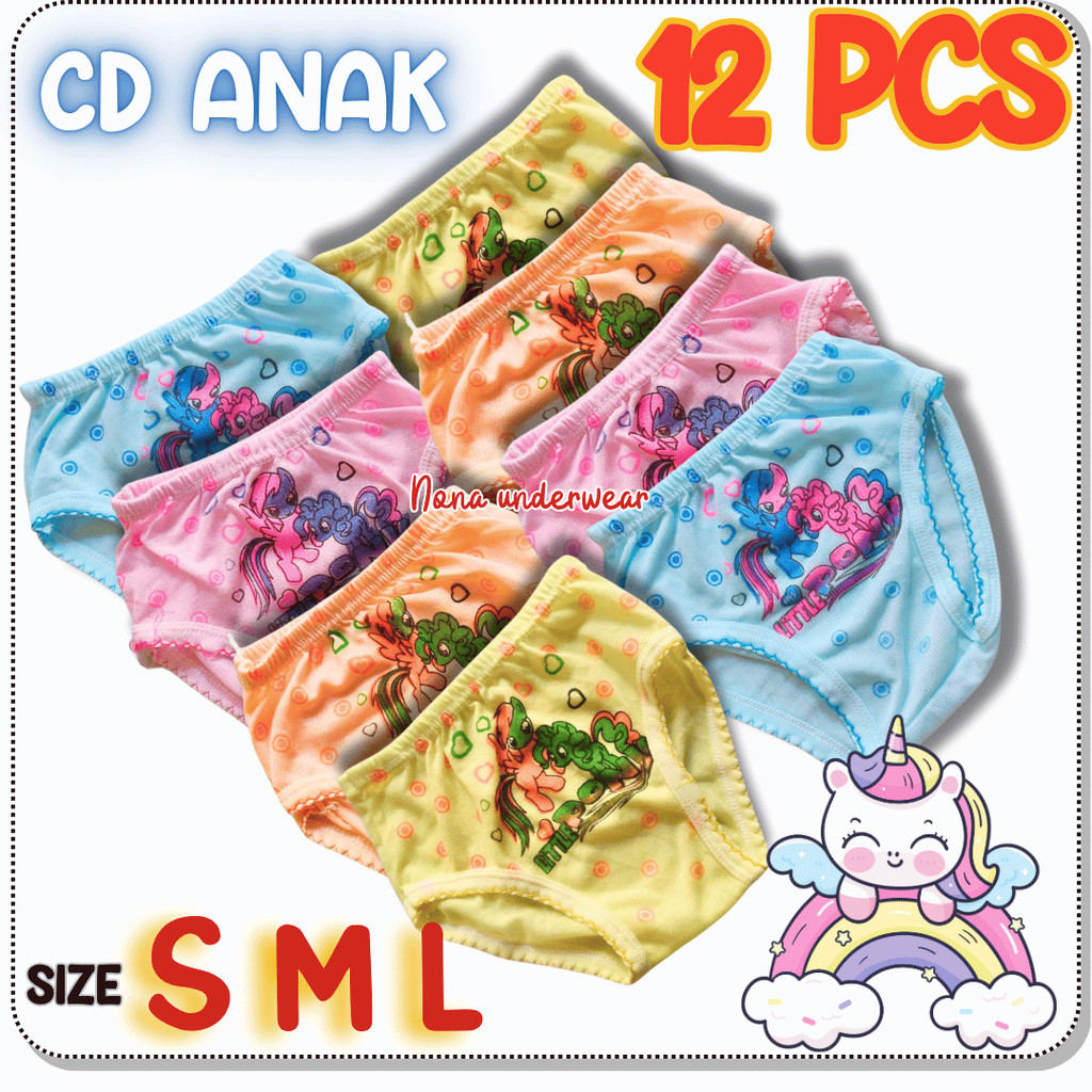 READY STOK 12 PCS LUSINAN CELANA DALAM ANAK CEWEK CANTIK CD ANAK PEREMPUAN OBRAL TERLARIS NONA UNDER