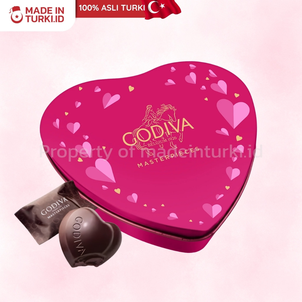 Godiva Masterpieces Dark Chocolate Ganache Heart 140gr - Godiva Coklat Hitam Hati Premium Asli Turki