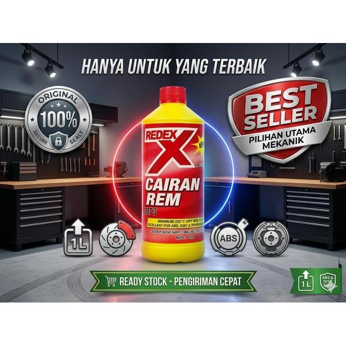 READY- minyak rem REDEX brake fluid kopling REDEX dot3 kemasan 1ltr
