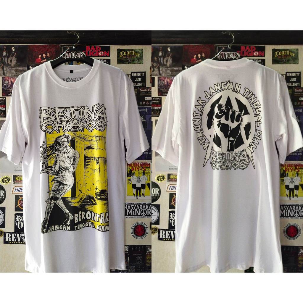Kaos Band Punk Betina Chaos putih / t-shirt punk