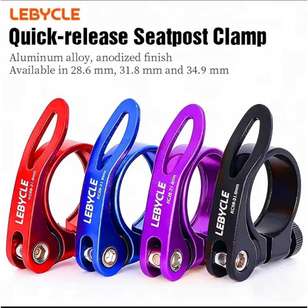 Foto Lebycle Seatclamp Seat Clamp Klem Tiang Sadel Qr 28.6 31.8 34.9 mm untuk Seatpost Diameter 25.4 27.2 30.9 & 31.8 mm Quick Release QR sepeda