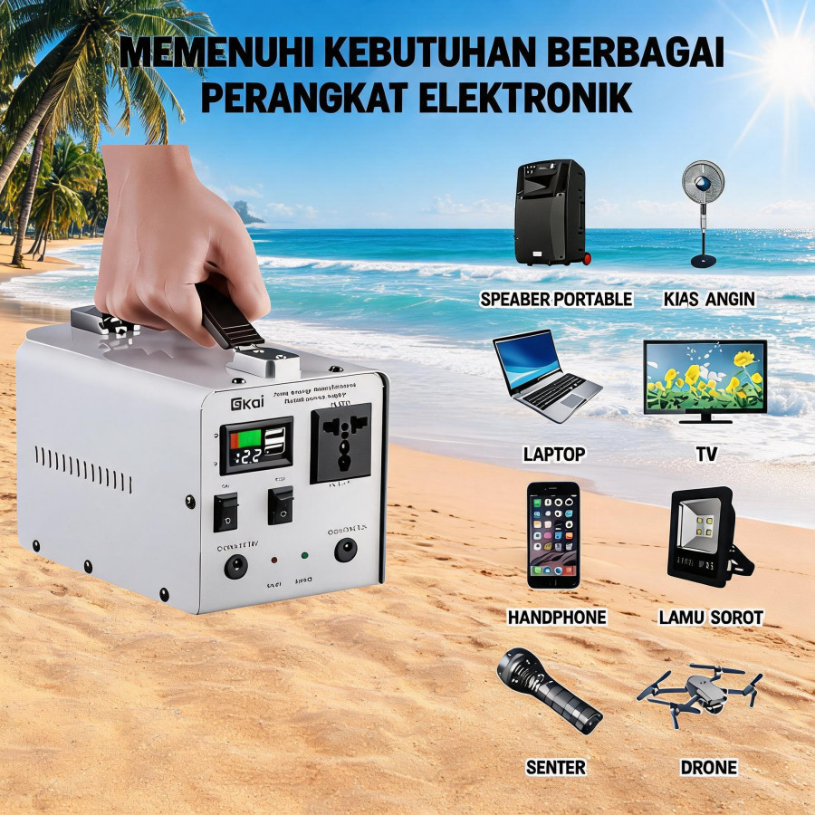 PROMO PORTABLE SOLAR GENERATOR HOME LIGHTING & CHARGING SYSTEM TENAGA SURYA
