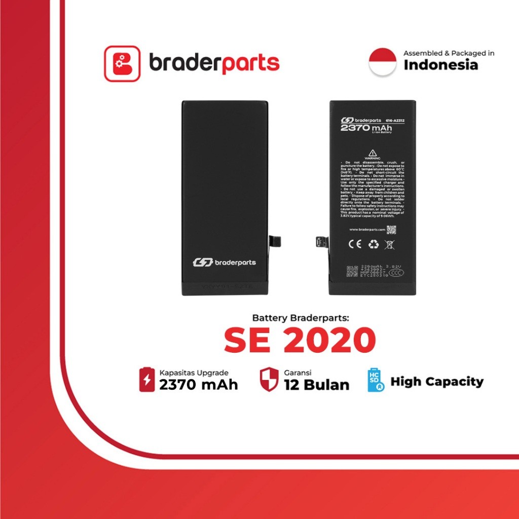 Braderparts Baterai Battery Batre  for iPhone SE 2020