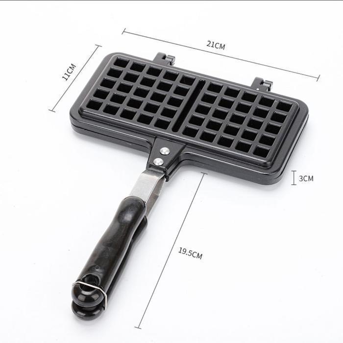 WAFFLE MAKER Cetakan Waffle Manual Segi Panjang Loyang Aluminium - Double Waffle Maker