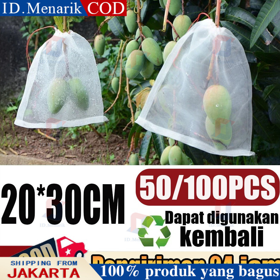 100PCS Fruit Cover/Pembungkus Buah/Fruit Cover Anti Serangga/Fruit cover net jaring transparan pembu