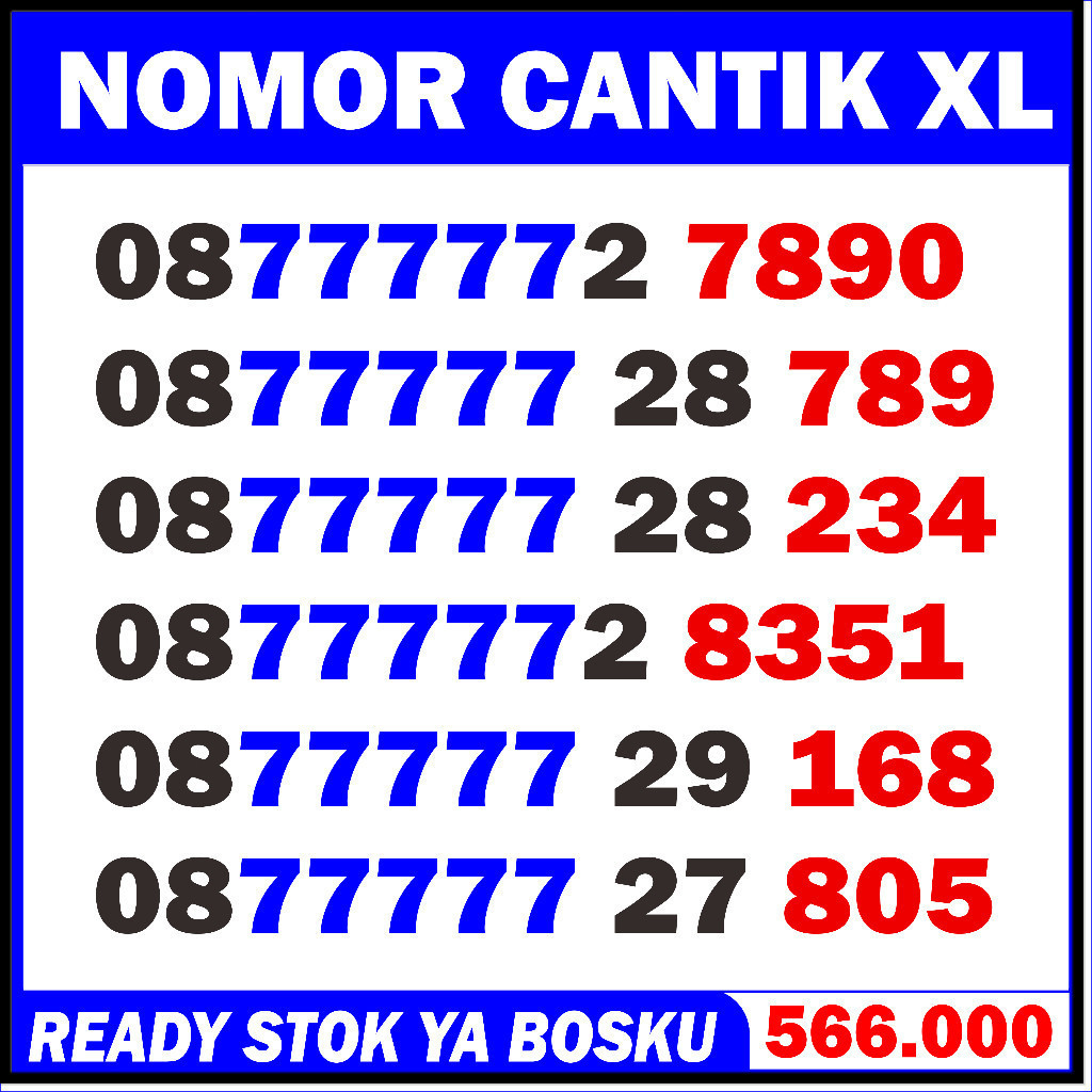 Nomor Cantik XL 789 7890 XL 234 Kartu Perdana Nomer Cantik XL 4g 5g 805 168 XL 168 8351