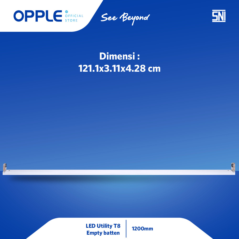 Opple Kap Lampu LED U-T8-dbl-Empty Batten-1200mm – LED-U-T8 empty batten-1200mm-dbl-CT