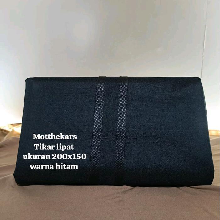 TIKAR LIPAT 200x150 TIKAR PIKNIK TIKAR POLOS TIKAR KARPET TAMASYA PORTEBLE Camping - hitam, 200x150 