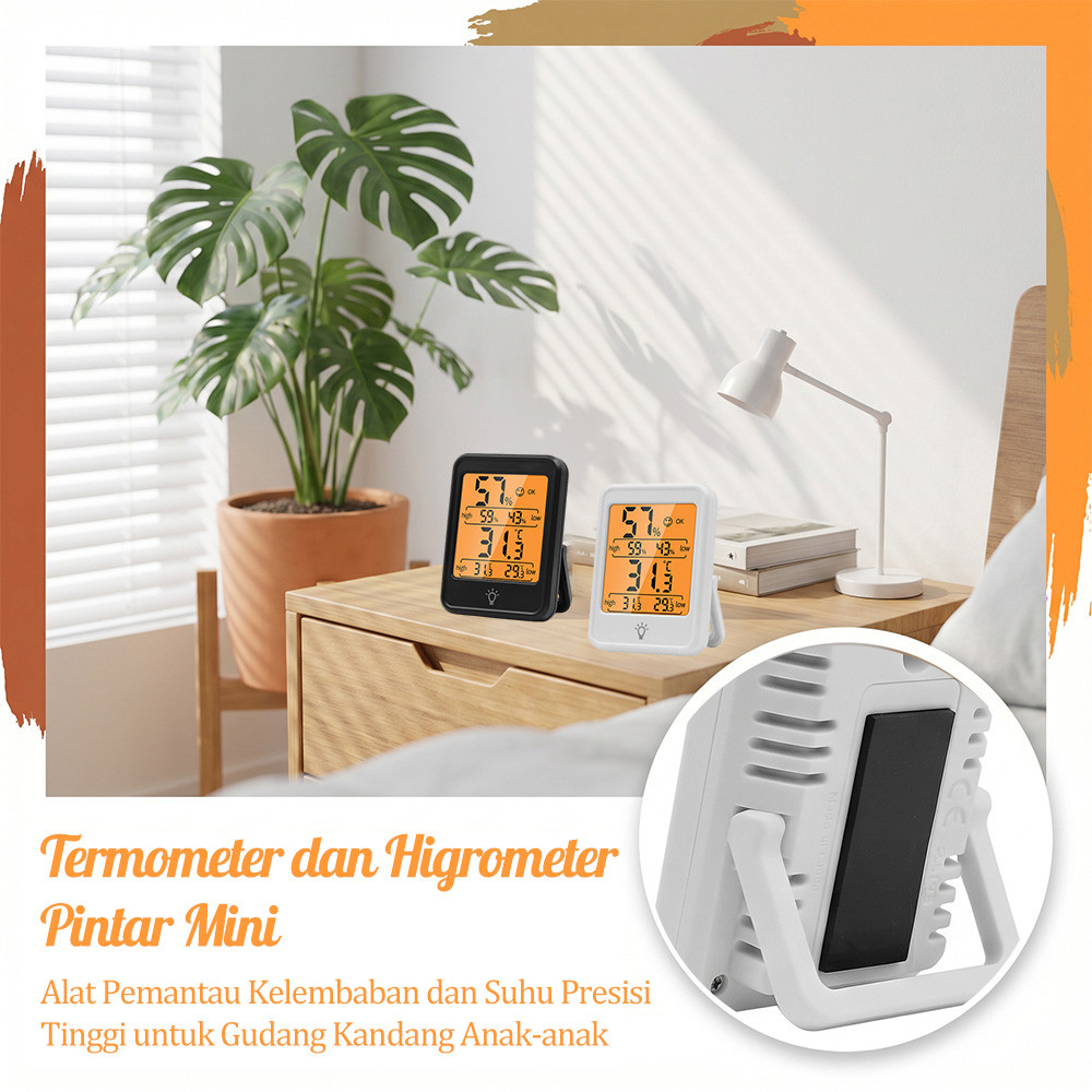 Ruangan Meja Indoor Pengukur Suhu & Kelembapan Higrometer Hygrometer Termometer Anti Cahaya Malam Hy