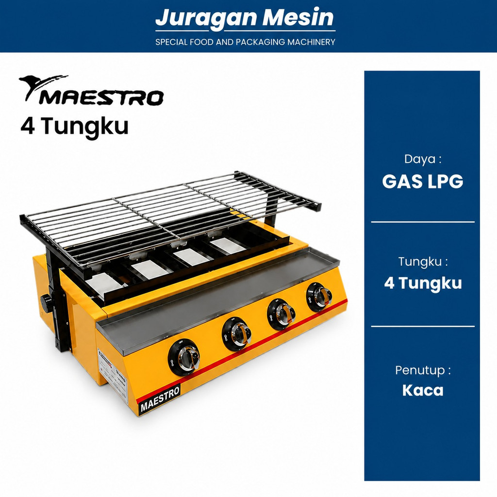 MAESTRO Roaster 4 Tungku / Pemanggang Sosis 4 Tungku / Panggangan Sosis Bakaran Sosis Bakso MAESTRO