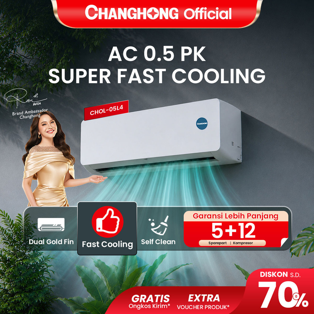 Changhong AC Split 1/2 PK STANDARD R32 - CHOL-05L4 [INDOOR + OUTDOOR UNIT ONLY]
