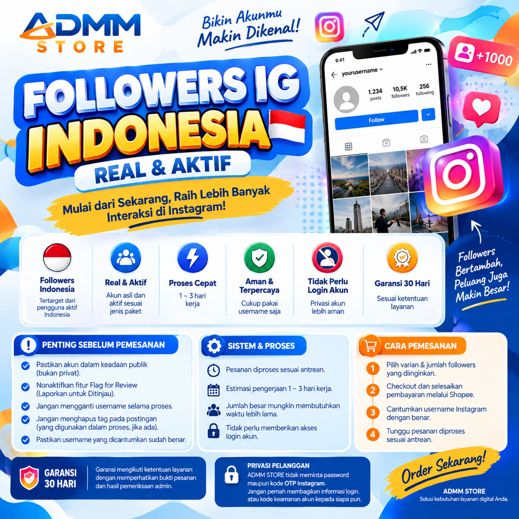 INSTAGRAM FOLLOWER INDO PERMANEN BERGARANSI