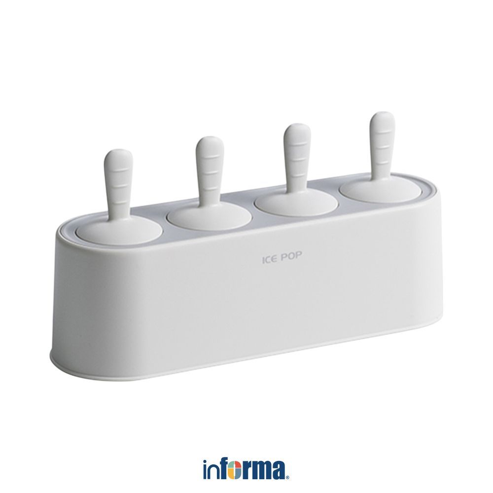 Informa Polla Cetakan Es Lilin 4 Slot Popsicle Mold Freezer Pop Tray Ice Lolly Maker Frozen Treat Mo