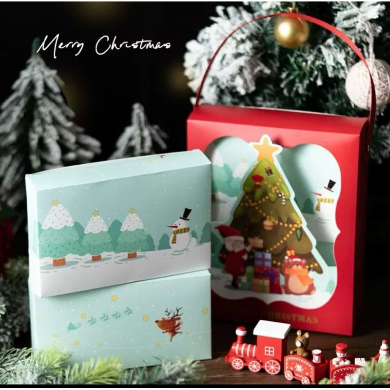 

MADAM GIFTSHOP Box Natal 3D Christmas Winter Woonderland Cookies Box Cookies Natal PREMIUM