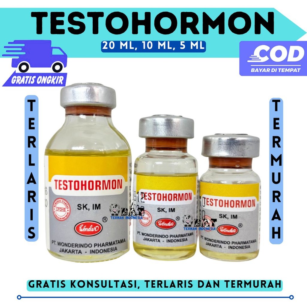 TESTOHORMON 20 ml, 10 ml, 5 ml - Mengatasi Gangguan Reproduksi Hewan Wonder