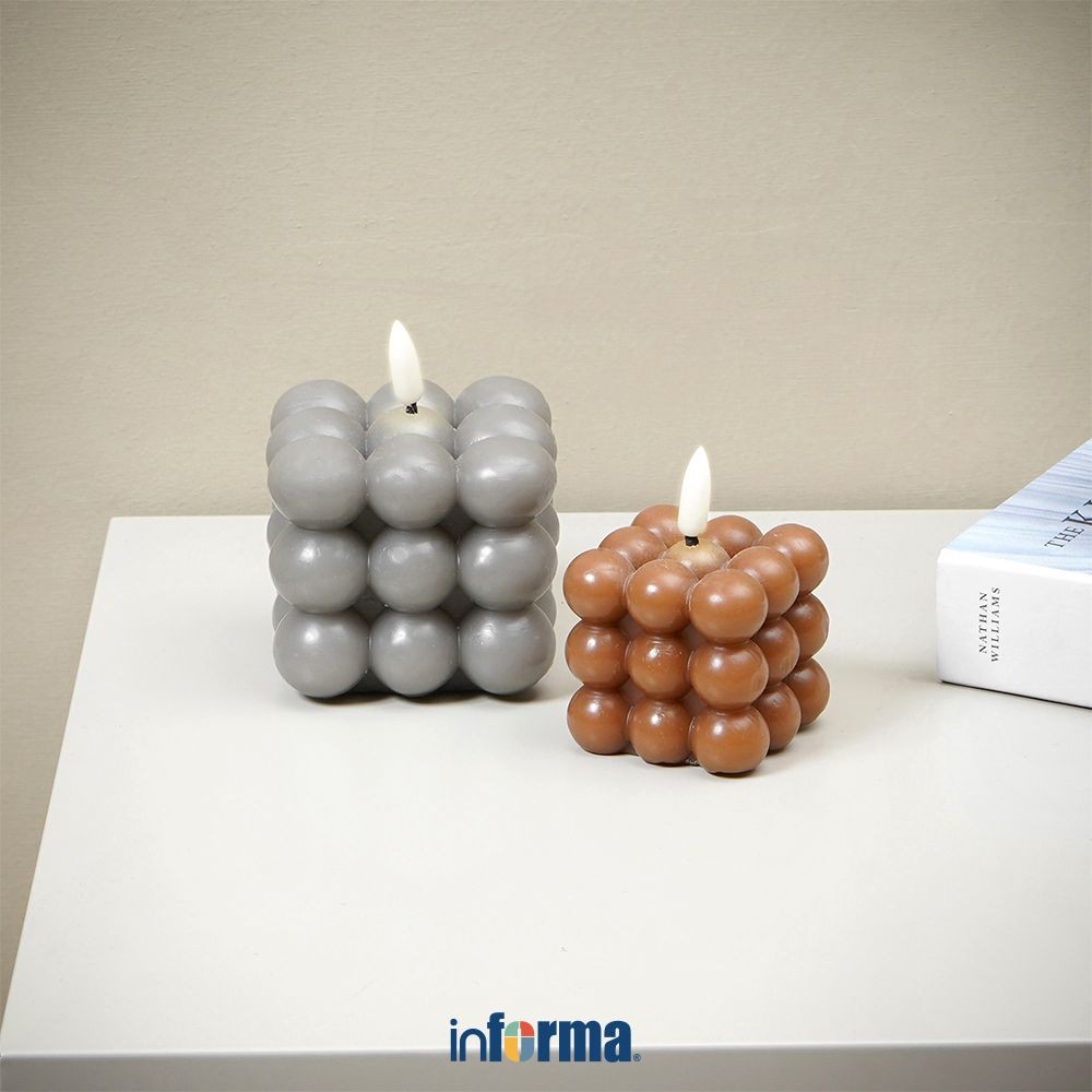 Informa Set 2 Pcs Lilin Flameless Bubble Lilin Dekorasi Elektrik Tanpa Api Candle Lamp Hiasan Rumah