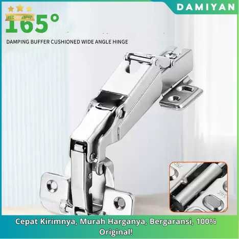 [DMY] Engsel Pintu Kabinet 165° - Hydraulic Hinge Door Half Overlay - Aksesoris Lemari Dapur Modern