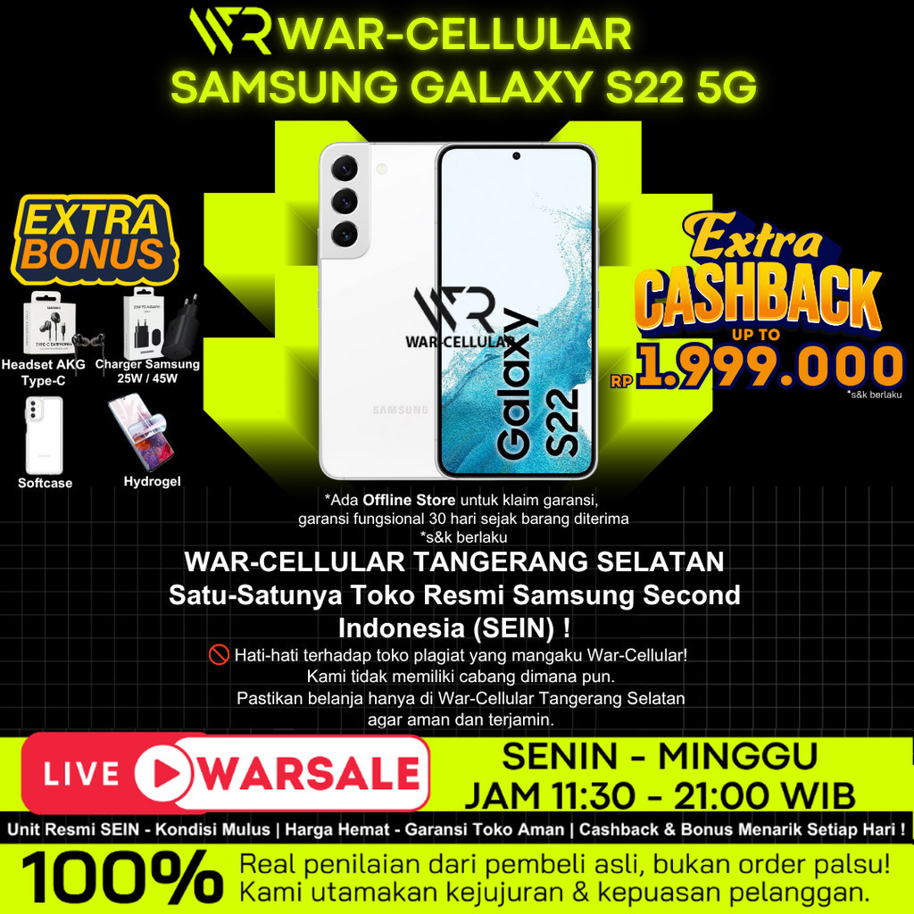 SEIN | SAMSUNG GALAXY S22 5G 8/256GB 8/128GB | SECOND RESMI INDONESIA