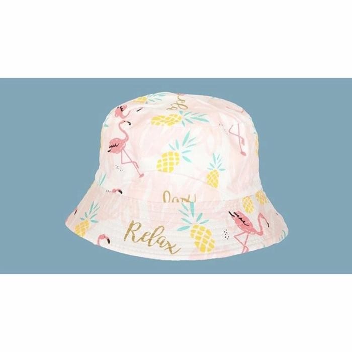 TOPI NELAYAN BUCKET HAT ANAK PEREMPUAN IMPORT MOTIF PINK FLAMINGGO
