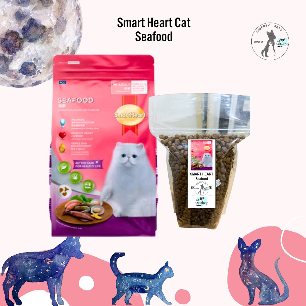 Smart Heart Cat Adult Seafood Flavor REPACK Makanan Kucing Kering Dry Food