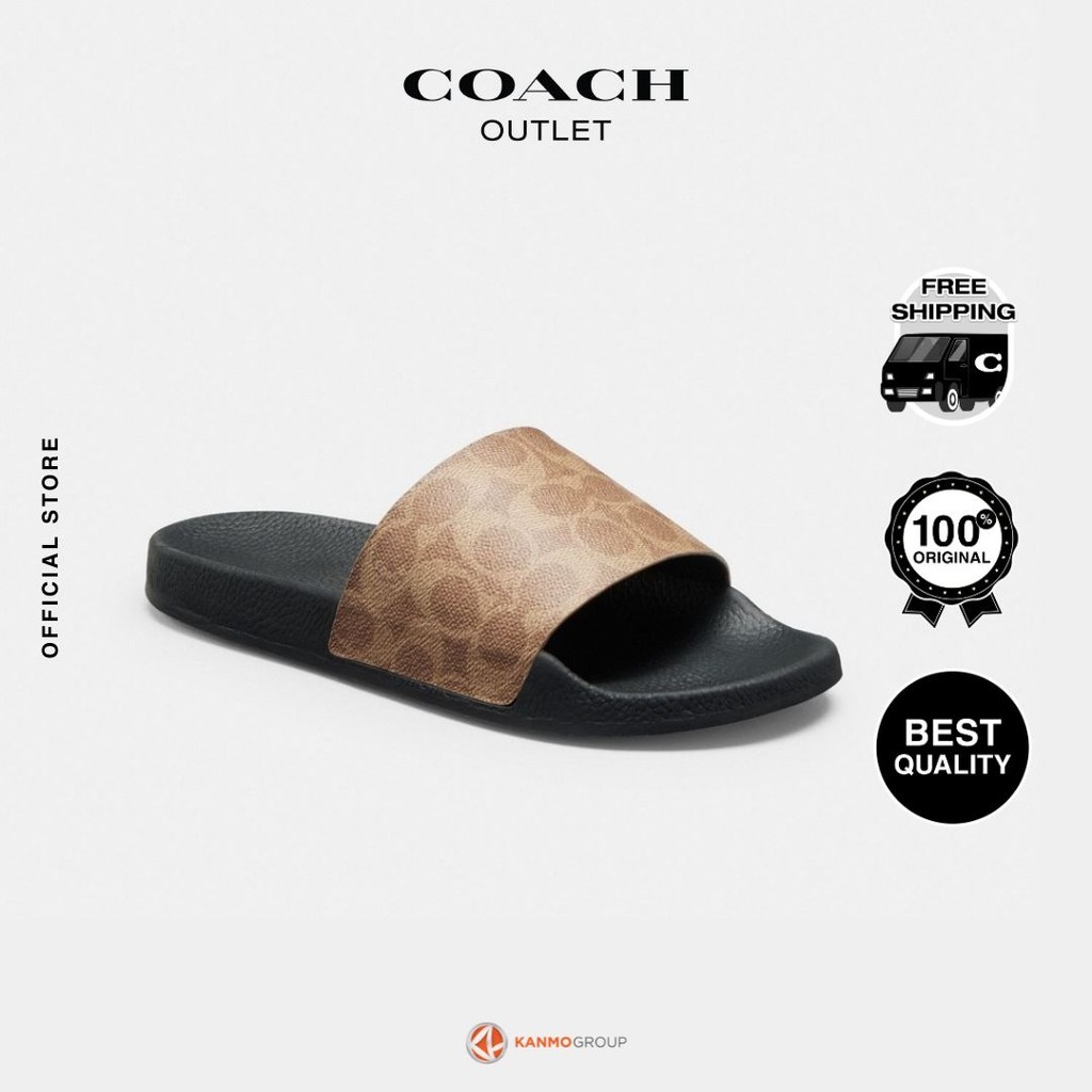 Coach Udele Slide In Signature Canvas - Sandal Wanita