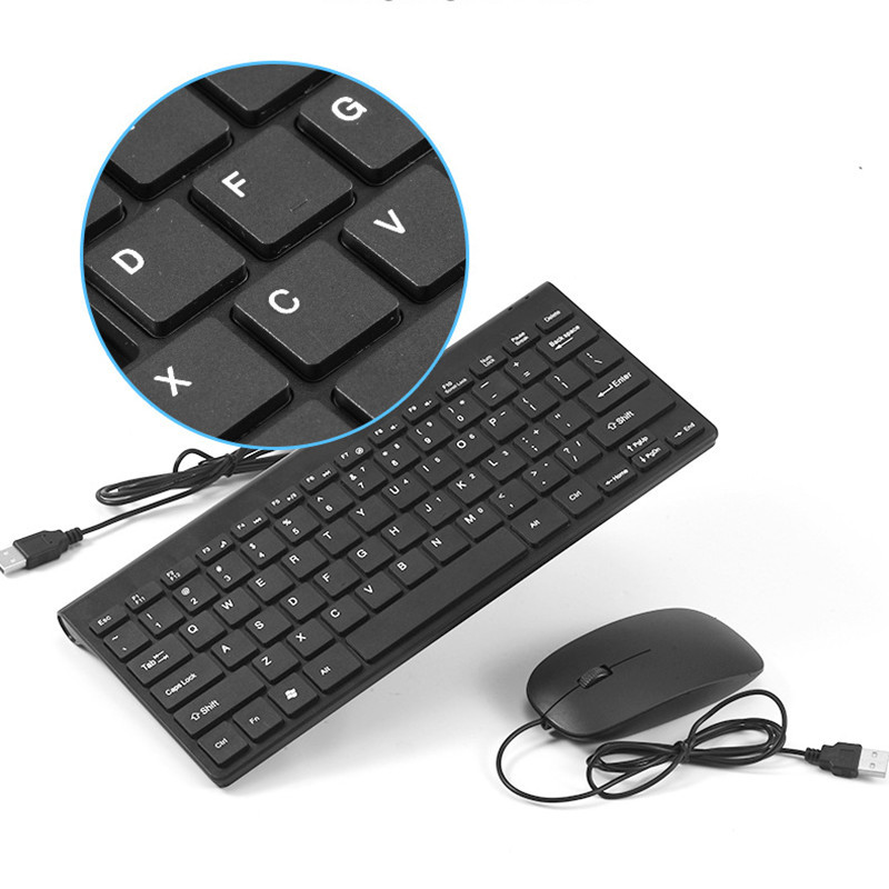 Wired Mouse Keyboard Combo Kits Windows 10 8 Tablet Accessories Multimedia Keyboard For Laptop Mac D