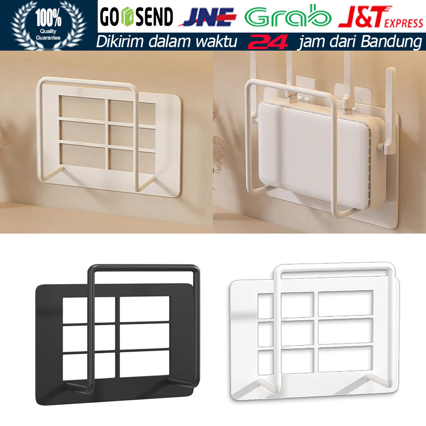 Rak Router WiFi Tanpa Bor Serbaguna / Rak Dinding Tempat Modem & TV Box / Bahan Carbon Steel Anti Ka