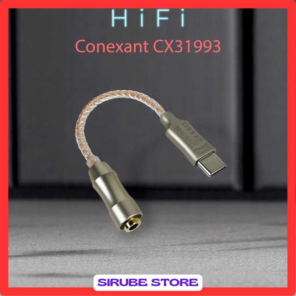 Kabel USB Type C ke 3.5mm Adaptor HiFi DAC Conexant CX31993 Chip - CX-PRO