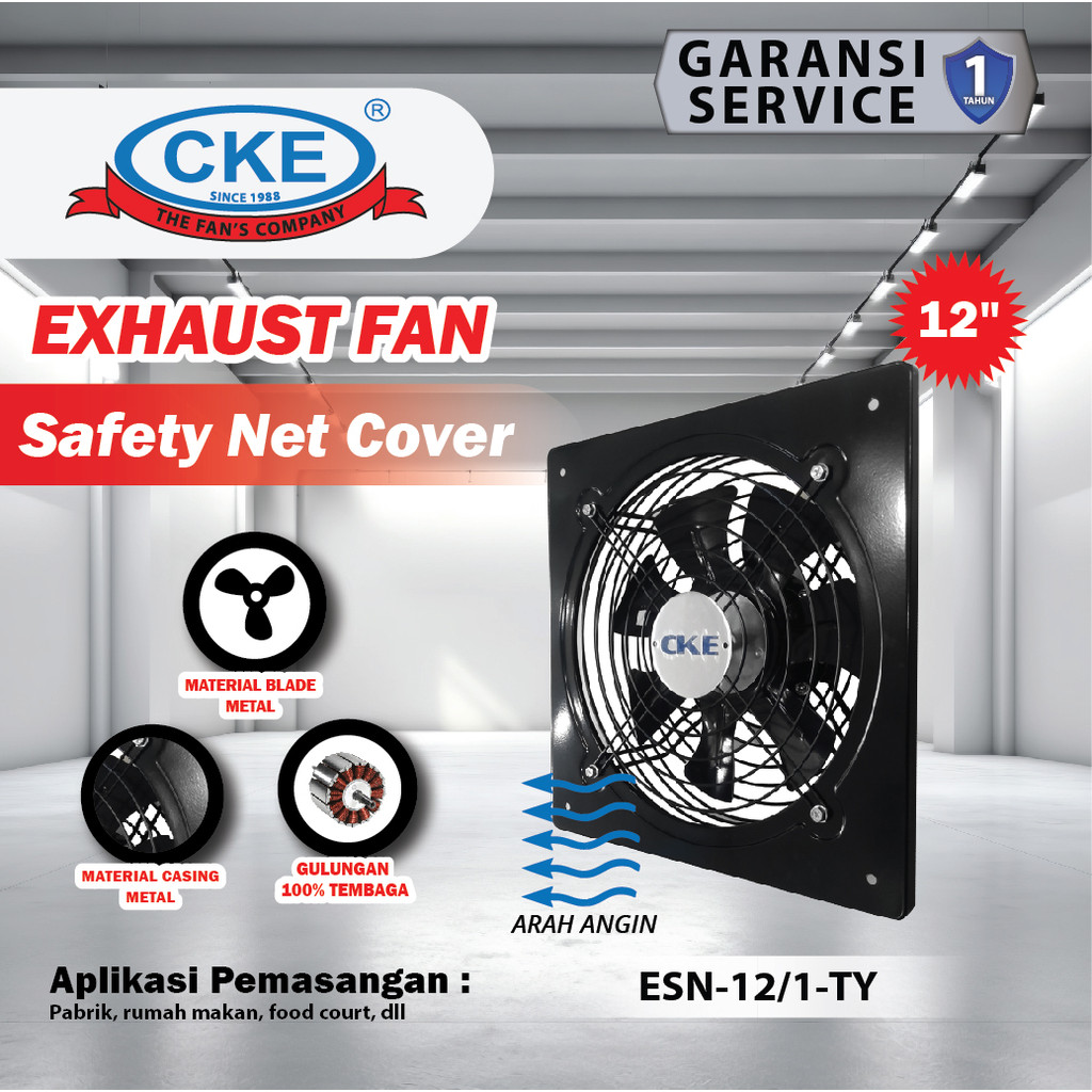Wall Exhaust Fan 12" Inch Kipas Exhaust Fan Dinding Industrial 12 Inch