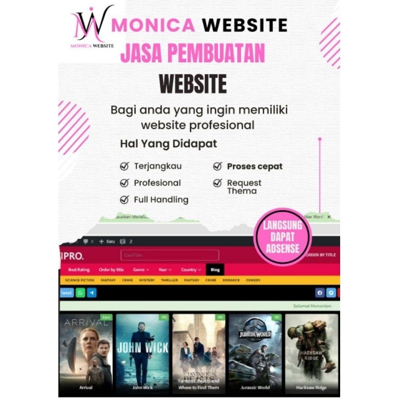 Jasa Pembuatan Website langsung dapat Adsense TERMURAH