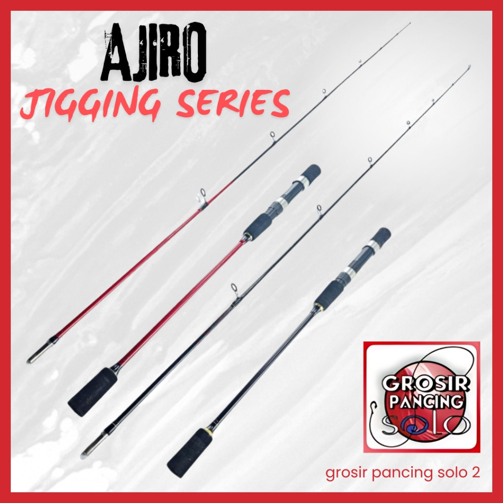 joran pancing jigging laut kaku kuat ajiro full variasi warna bahan fiber solid 150 165 180 cm