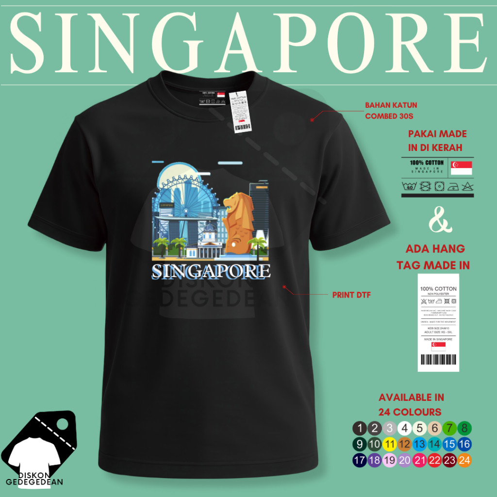 Kaos Oleh Oleh Singapore Singapura  Baju Oleh-oleh Singapore Singapura Kaos Souvenir Singapura Singa