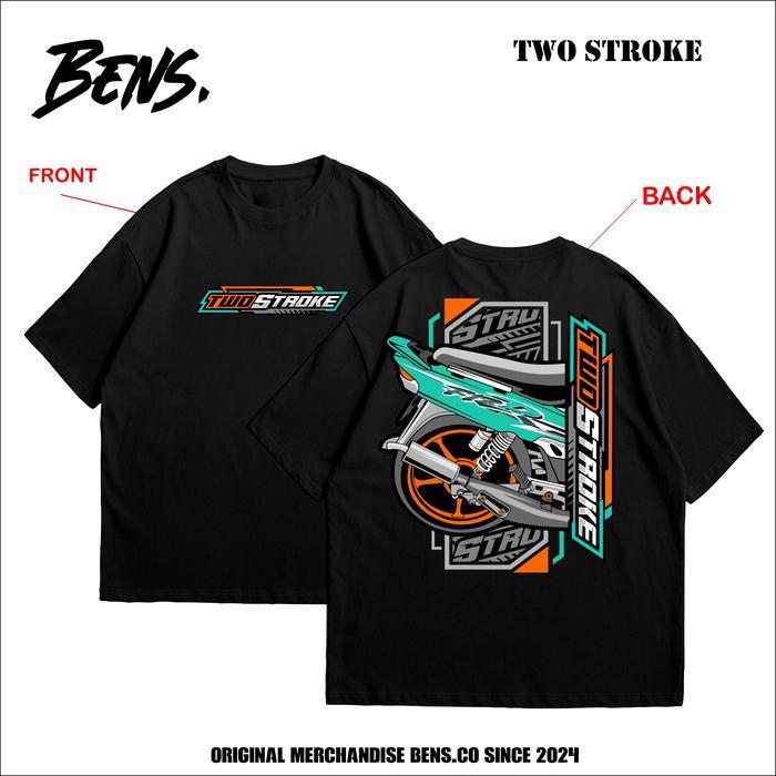 (COD) KAOS TWO STROKE FIZ R COTTON COMBED 30 S PREMIUM - HITAM, S