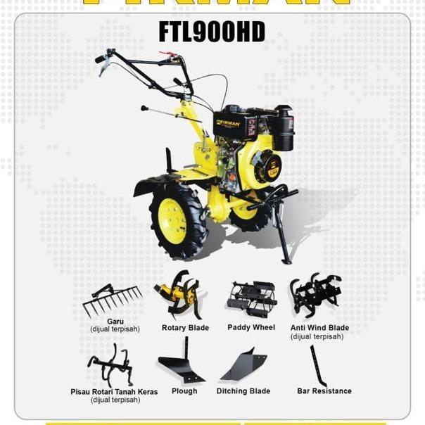 Mesin Traktor Mini Firman FTL900HD / Mesin Bajak Mini FTL 900HD Firman