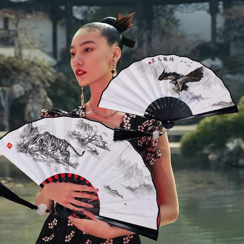 Kipas Lipat Cina / Kipas Tangan Lipat Gaya China Kuno / Kipas Lipat Sutra Cina China