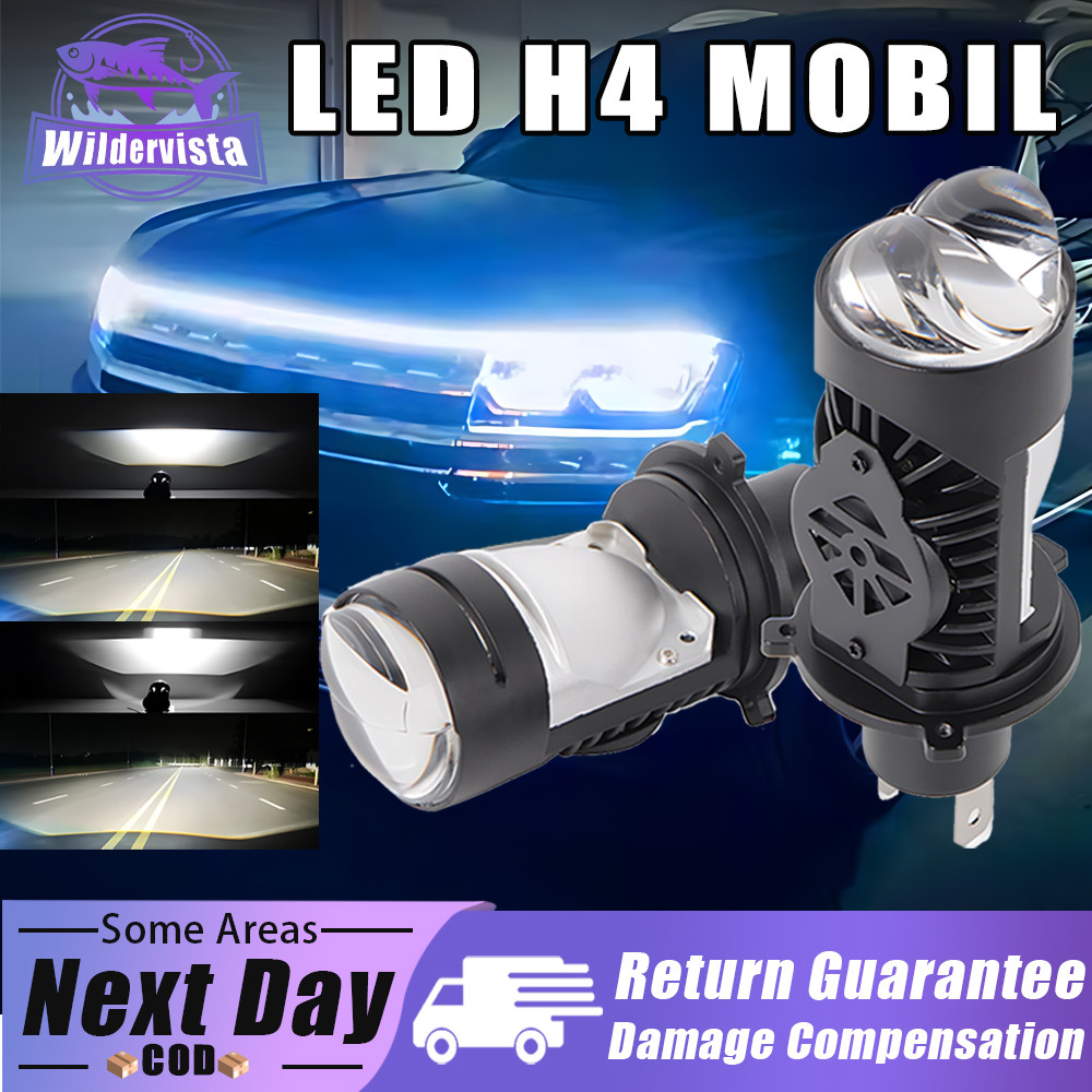 Wildervista Original Lampu Utama LED H4 Jauh Dekat BILED Mobil Motor H4 LED Super Terang Lampu Proje
