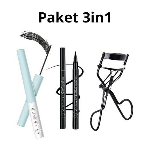 Paket 3in1 Maskara + Eyelash Curly + Eyeliner mascara tosca penjepit bulu mata -Sixteen nine | sixte
