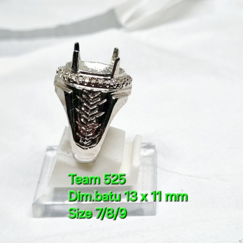 Ring emban alpaka super dim 13 x 11 / model cakar gigi pengikat ring cincin batu akik eceran