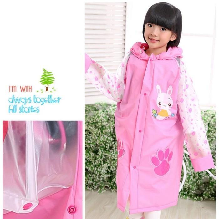 6h72x5cjbk Mantel Mantol Jas Hujan Terusan Anak TK SD Cowok Cewek Kancing Depan Karakter Lucu Ruang 