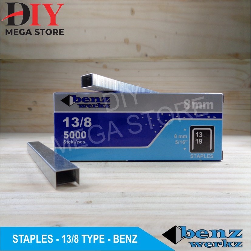 Isi stapler 13/8 benz werkz staples tembak angin 5000 pcs isi staples Staples 13/8 Benz Werkz isi 50