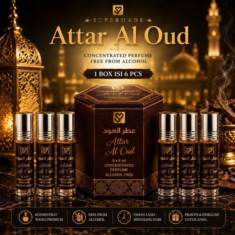 (1box-6pcs) Supermade attar al oud roll on original 100% super made attar al oud supermade attar oud