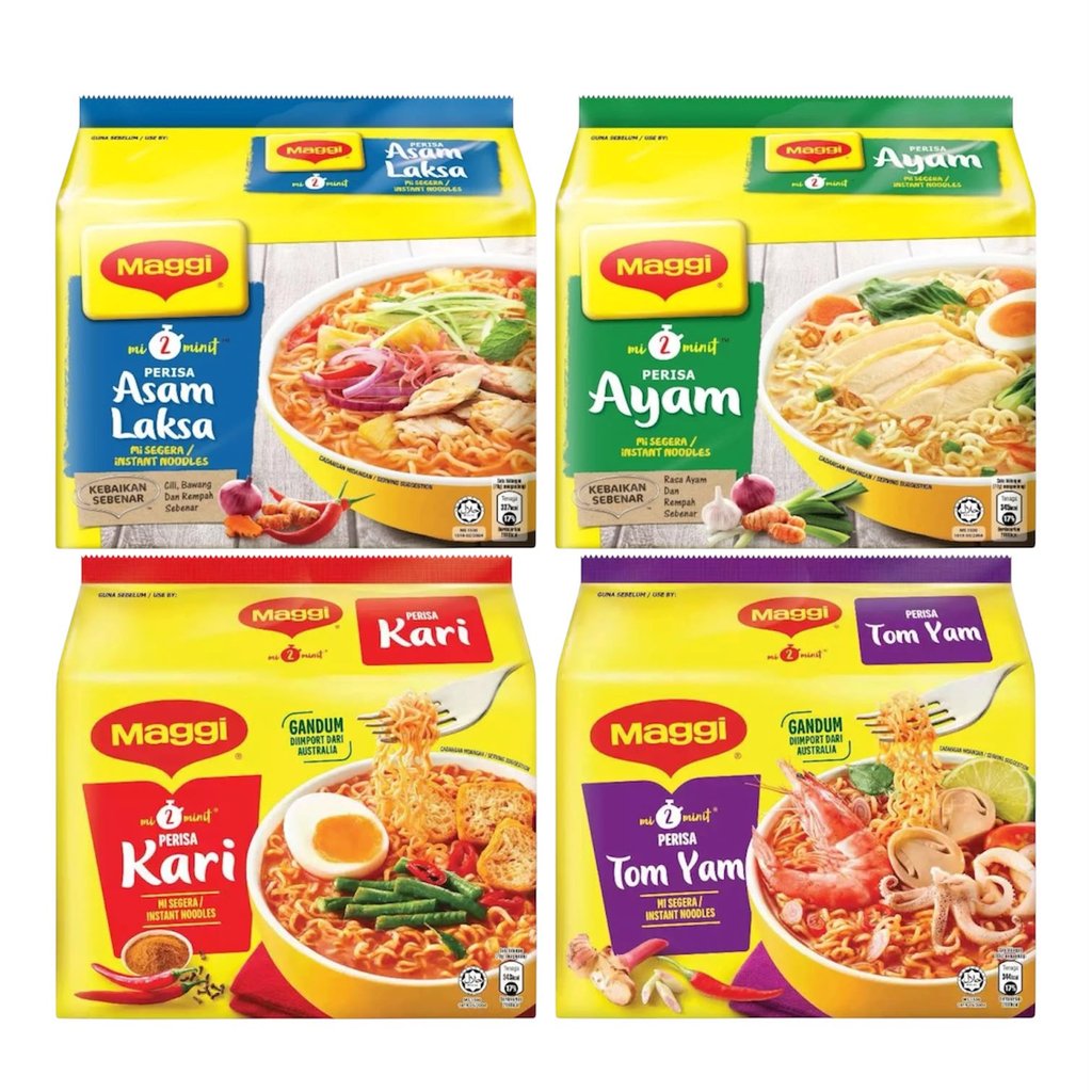 Mie Maggi / Maggi Instant Noodles / Maggi Mi Instan Kari Tom Yam Ayam Asam Laksa