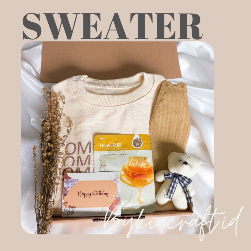 HAMPERS SWEATER GIFT BOX CEWEK/ KADO ULANG TAHUN CEWEK BERMANFAAT / HAMPERS UNIK / KADO ULANG TAHUN 