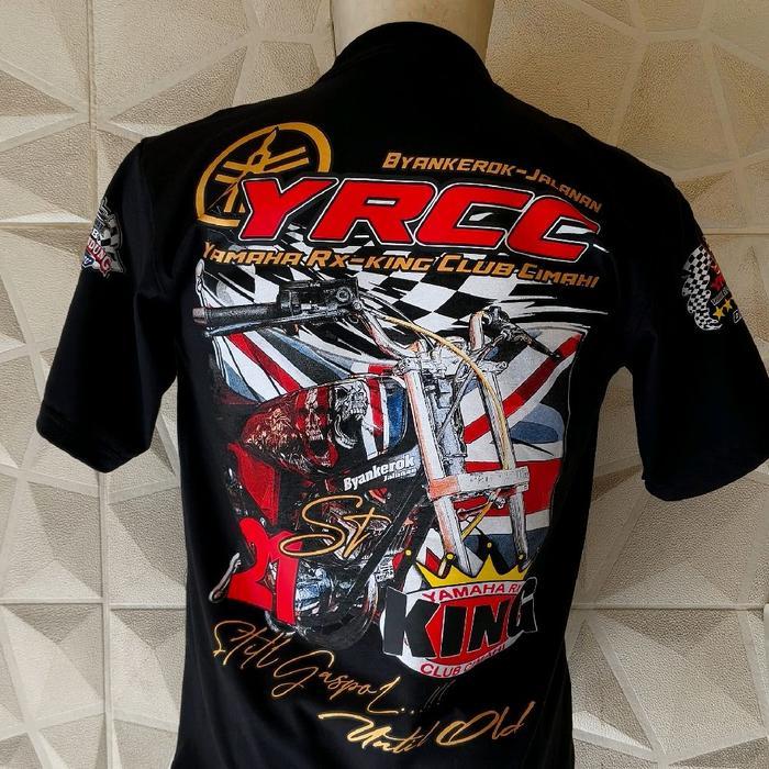 Yamaha Baju T-Shirt YRCC Yamaha RX-King Club Cimahi Byankerok Jepang Desain Motor Hitam - kaos yrcc 