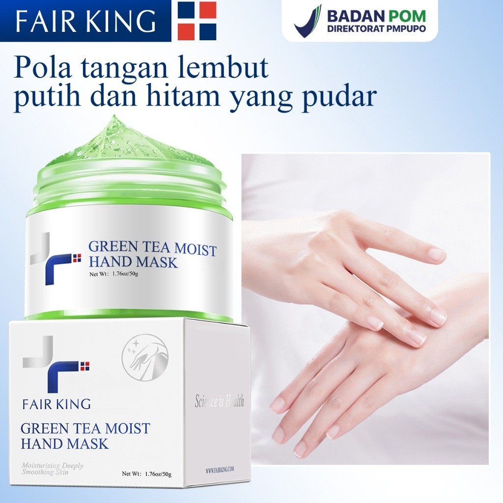 (ORIGINAL) FAIR KING Green Tea Moisturizing Hand Wax 50g | Masker Tangan Green Tea Hand Repair Exfol