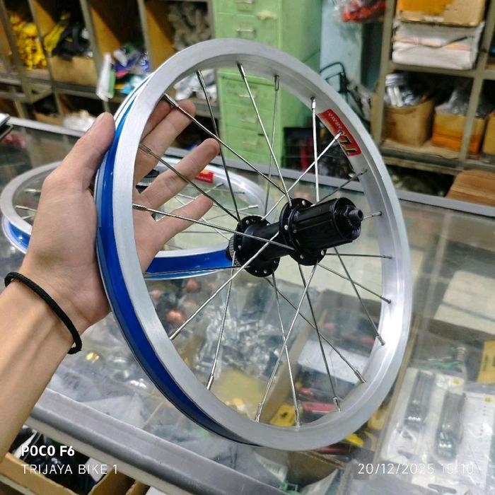 Wheelset 16 murni 305 araya hub shimano RM-435 Disc Brake center lock spoke stainless - Jari² Silver