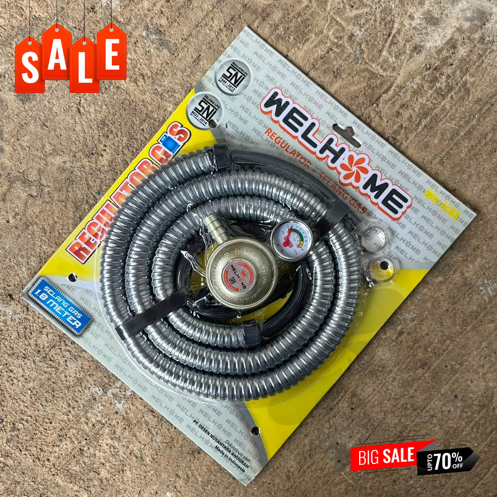 Regulator Gas WELHOME Paket Selang + Regulator Gas