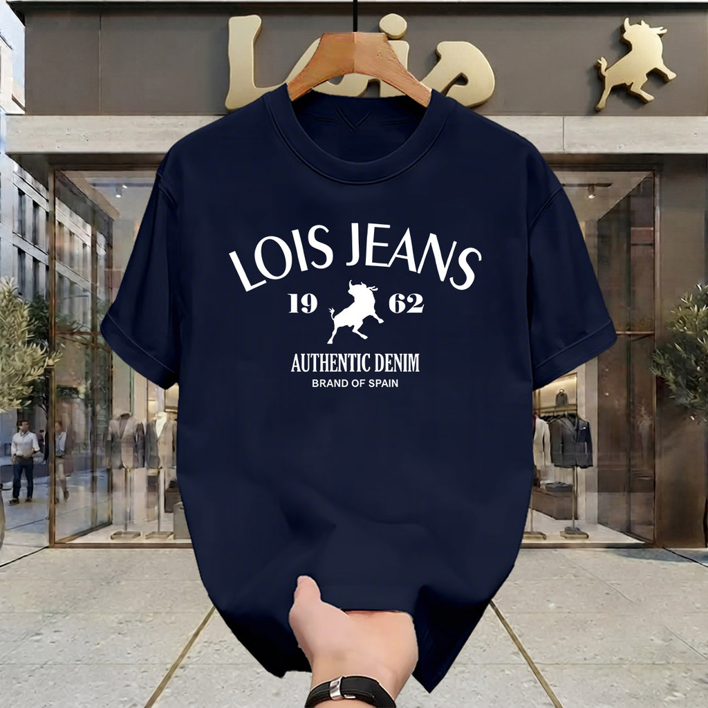 Kaos Lois Jeans Pria T Shirt Distro Navy 100% Original Model Terbaru 2026 Cotton Combed 24s Asli Baj